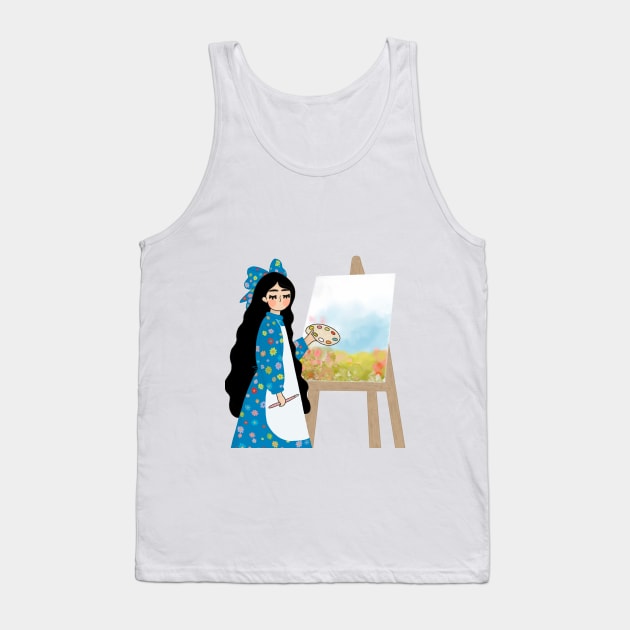 Painting girl Tank Top by hayouta shop